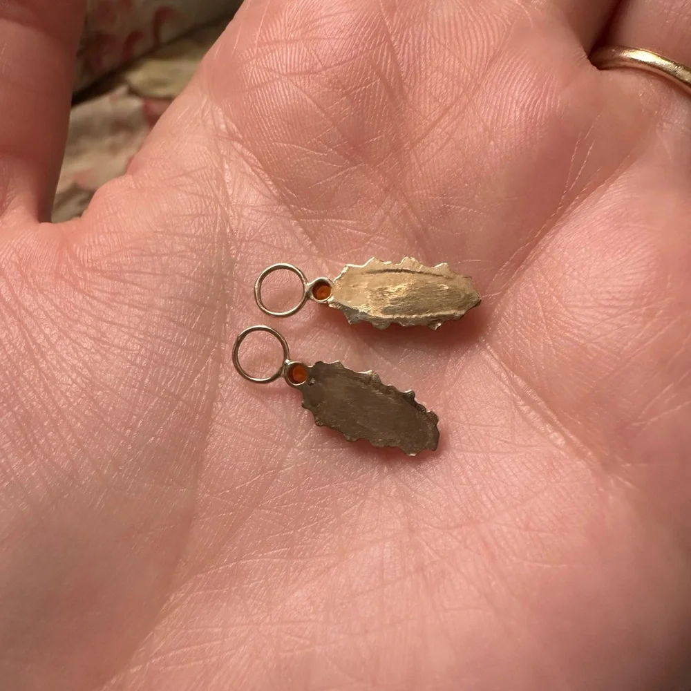 10k custom one of a kind opal and citrine hoop charms - Picture 7 of 11